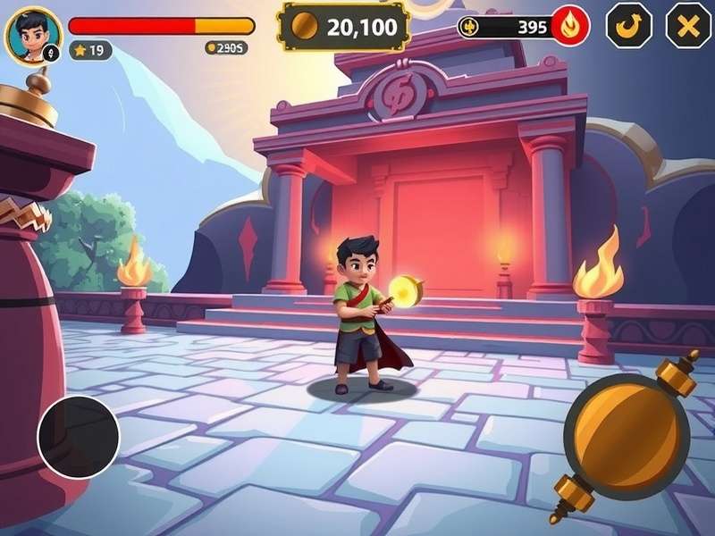 Holy City Hero gameplay screenshot showing character in ancient temple
